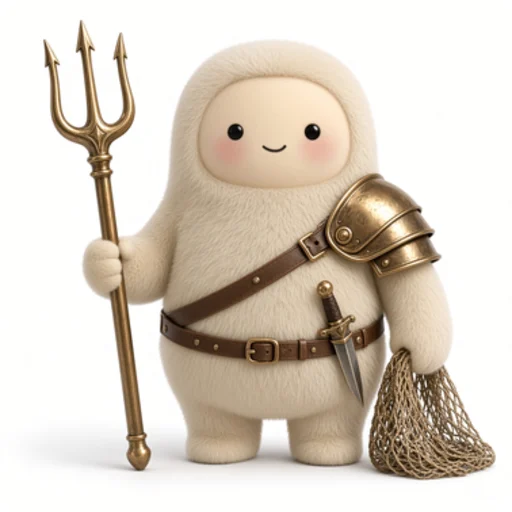 A plush muse gladiator, retiarius class