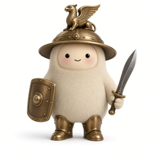 A plush muse gladiator, thraex class
